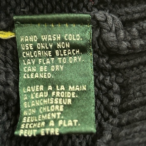 VINTAGE LAUREN RALPH LAUREN NAVY BLUE KNIT 4-BUTTON COLLARED SWEATER, SIZE L - Picture 6 of 8